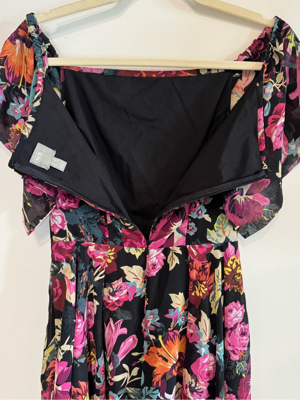 ASOS Women’s Floral Off the Shoulder Midi Dress Size 4 - Picture 4 of 9